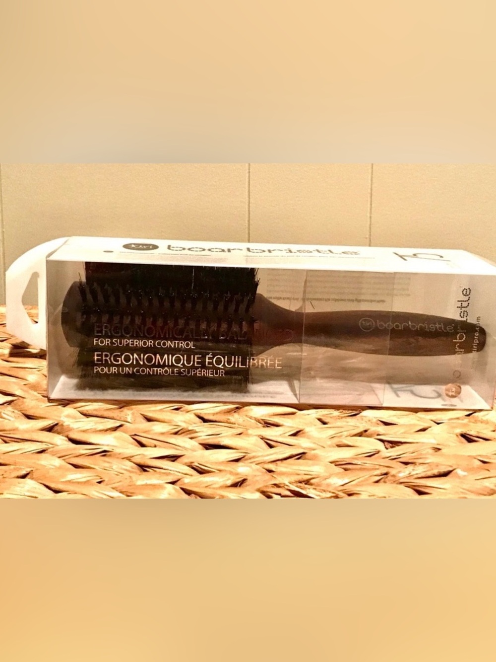 Brand NWT—TIRI BOARBRISTLE 75mm Round Hairbrush Never Removed from Packaging
